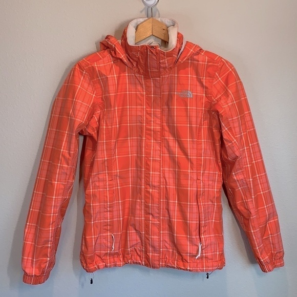 The North Face Resolve Plaid Hyvent Rain Jacket Orange, Size: Small - Picture 3 of 17